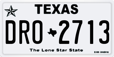 TX license plate DRO2713