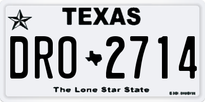 TX license plate DRO2714