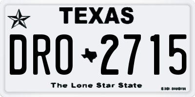 TX license plate DRO2715