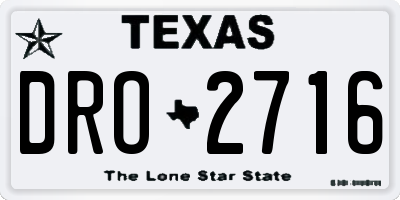TX license plate DRO2716