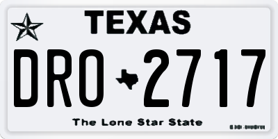 TX license plate DRO2717