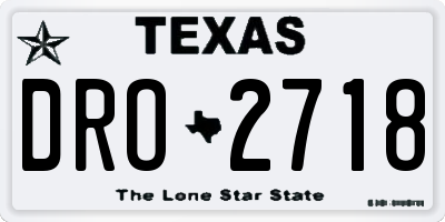TX license plate DRO2718