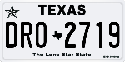 TX license plate DRO2719