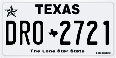 TX license plate DRO2721