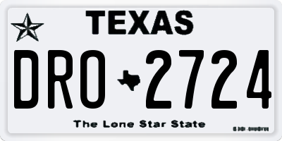 TX license plate DRO2724