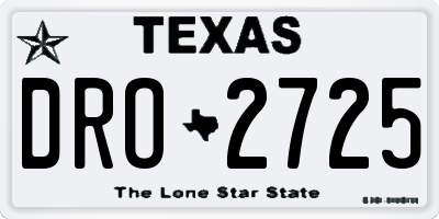 TX license plate DRO2725