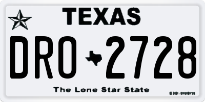 TX license plate DRO2728