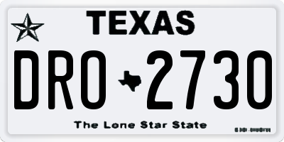 TX license plate DRO2730