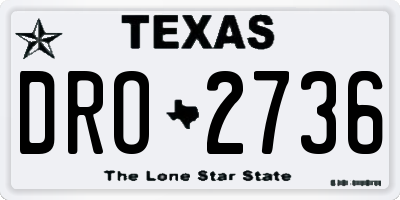 TX license plate DRO2736