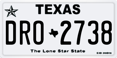 TX license plate DRO2738