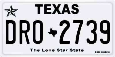 TX license plate DRO2739