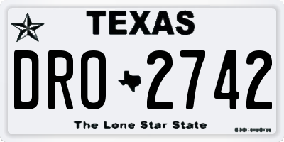 TX license plate DRO2742