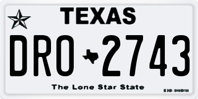 TX license plate DRO2743