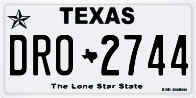 TX license plate DRO2744