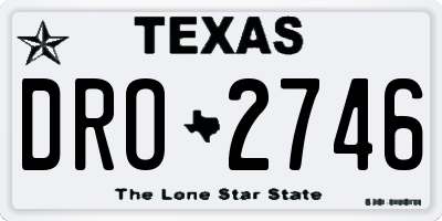 TX license plate DRO2746