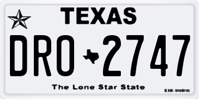 TX license plate DRO2747