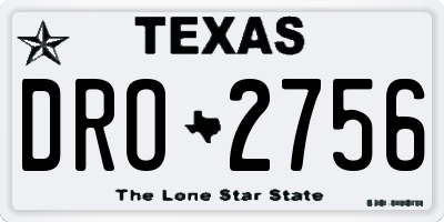 TX license plate DRO2756