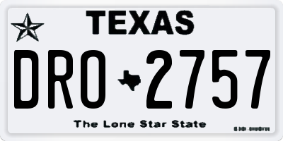 TX license plate DRO2757
