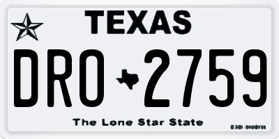 TX license plate DRO2759