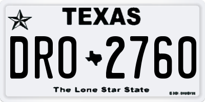 TX license plate DRO2760