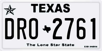 TX license plate DRO2761