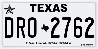 TX license plate DRO2762