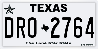 TX license plate DRO2764