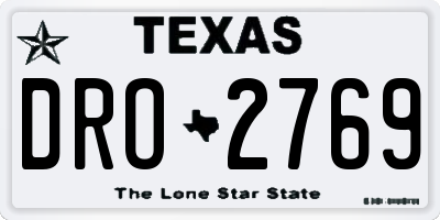 TX license plate DRO2769