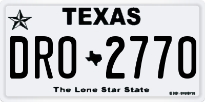 TX license plate DRO2770
