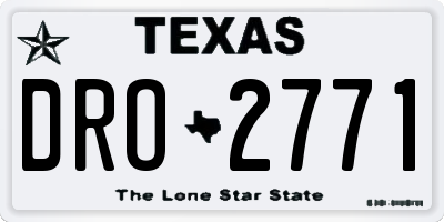 TX license plate DRO2771