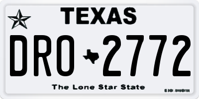 TX license plate DRO2772