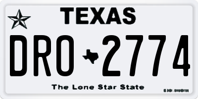 TX license plate DRO2774