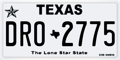 TX license plate DRO2775