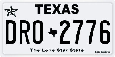 TX license plate DRO2776