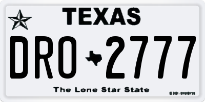 TX license plate DRO2777