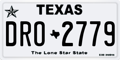 TX license plate DRO2779