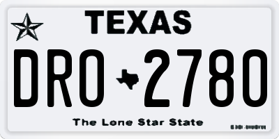 TX license plate DRO2780