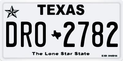 TX license plate DRO2782
