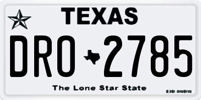 TX license plate DRO2785