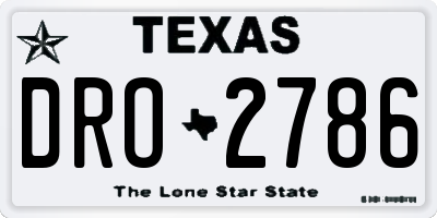 TX license plate DRO2786
