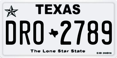TX license plate DRO2789