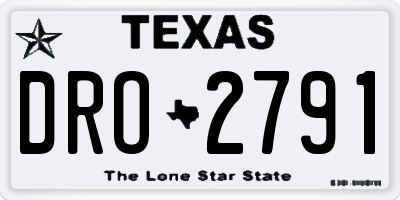 TX license plate DRO2791