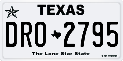 TX license plate DRO2795