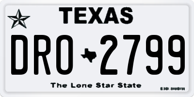 TX license plate DRO2799