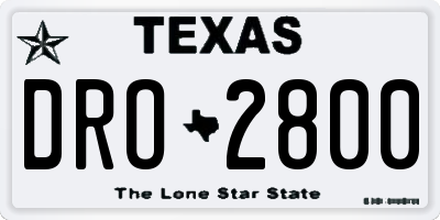 TX license plate DRO2800