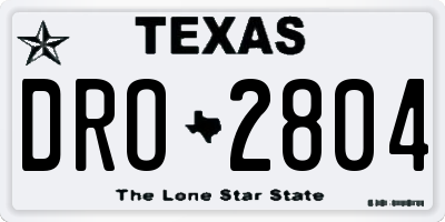 TX license plate DRO2804