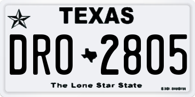 TX license plate DRO2805