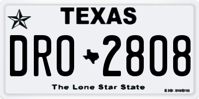 TX license plate DRO2808
