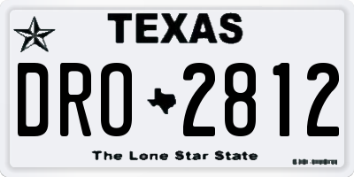 TX license plate DRO2812