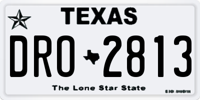 TX license plate DRO2813